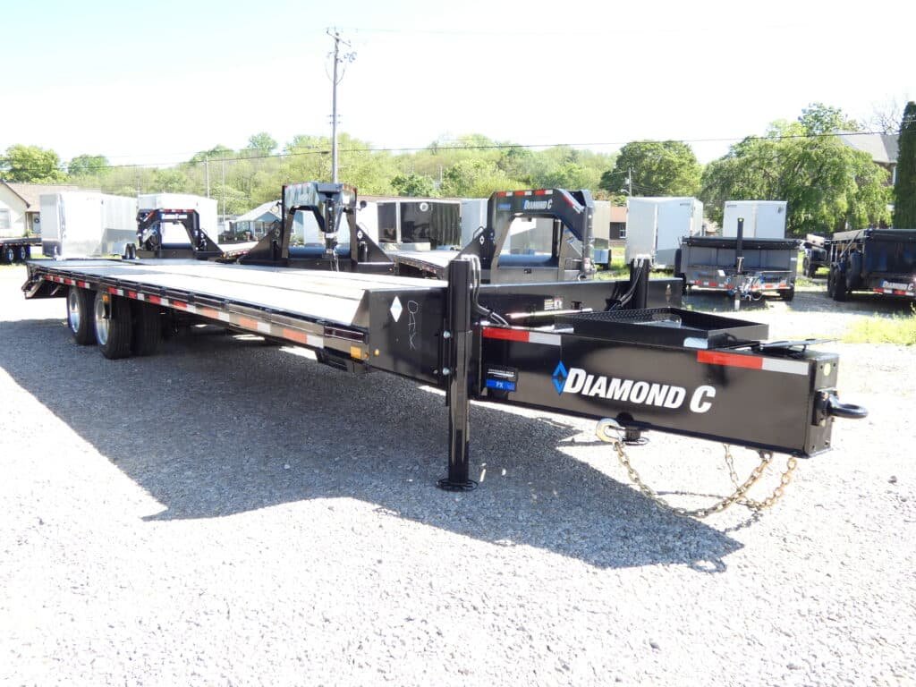 2025 Diamond C PX212 102″x 30′ 25.9k Pintle Ring Hitch Equipment Trailer With MAX Ramps Stock#299813 – Spencer Trailers