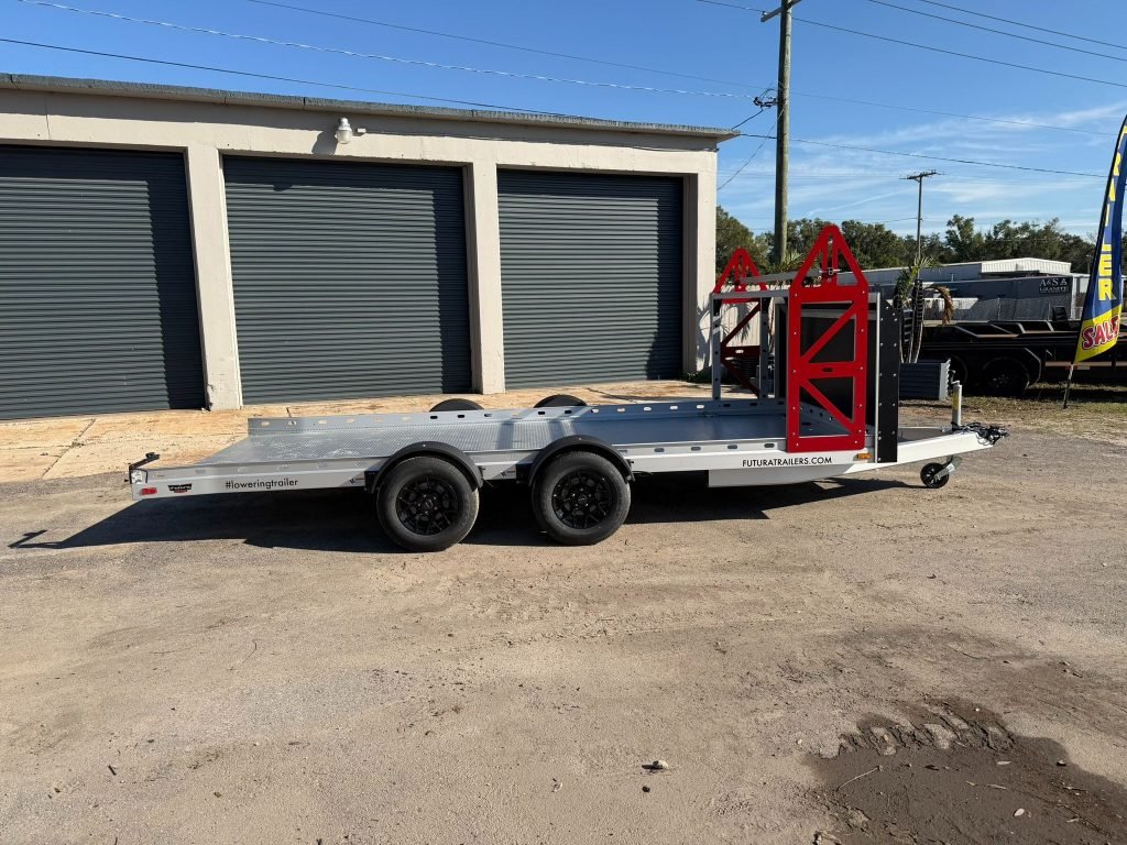 New 2026 Futura 7 x 16 Aluminum Lowering Car 7k Trailer - Image 2